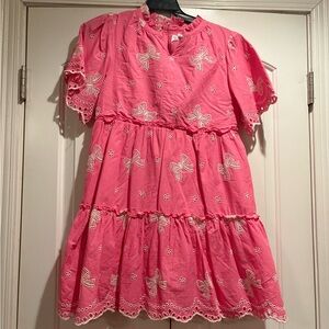 Pink Embroidered Kids Dress
